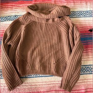 Blush colored oversized cropped sweater